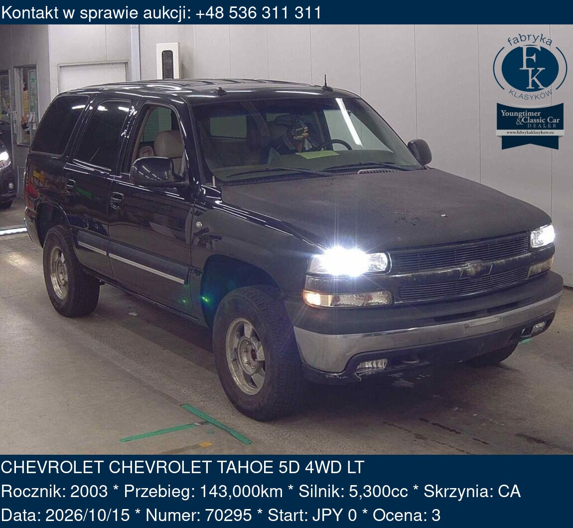 CHEVROLET CHEVROLET TAHOE 5D 4WD LT 2003 - zdjęcie 2