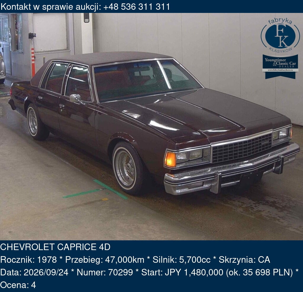 CHEVROLET CAPRICE 4D 1978 - zdjęcie 2
