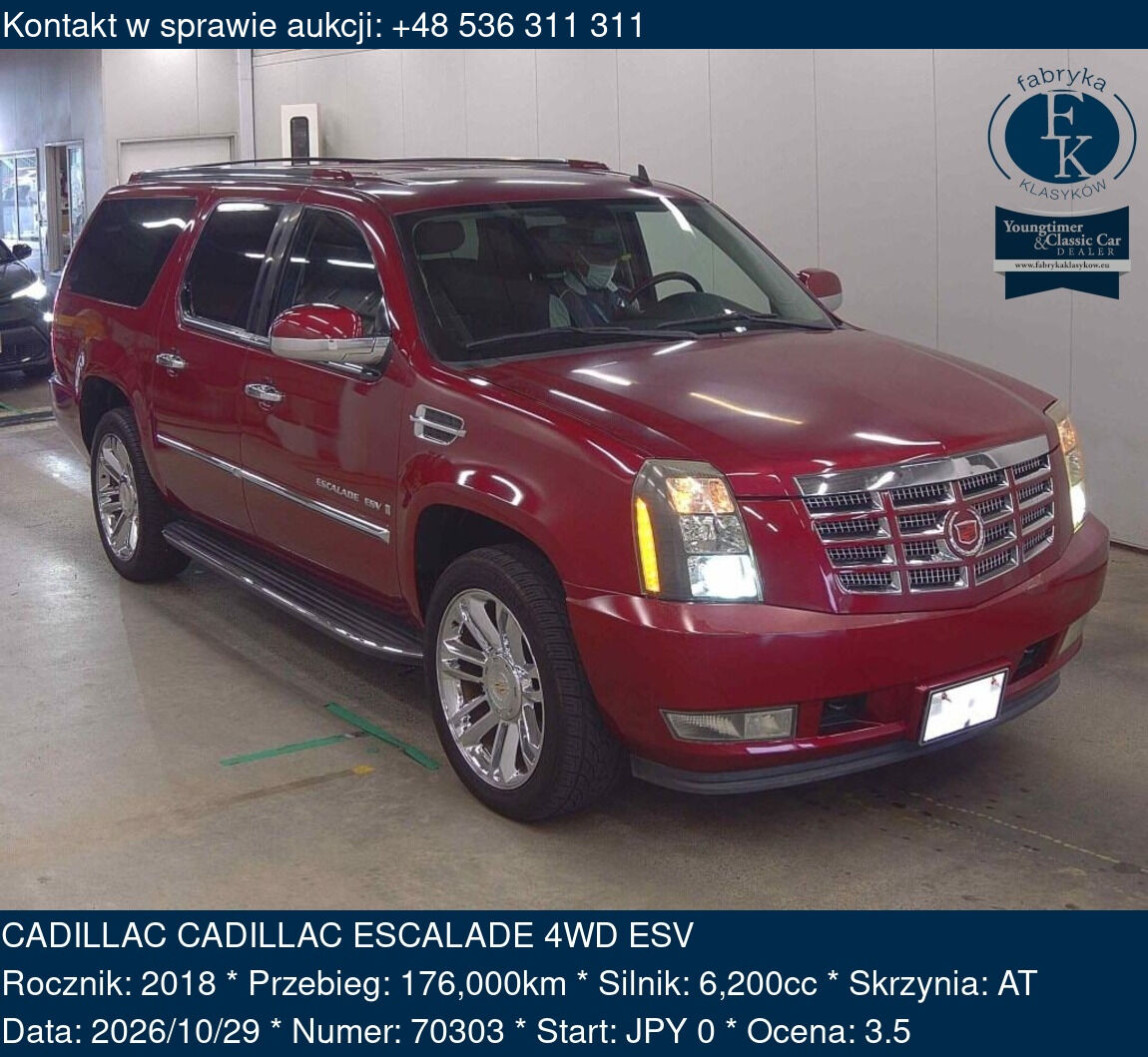CADILLAC CADILLAC ESCALADE 4WD ESV 2018 - zdjęcie 2