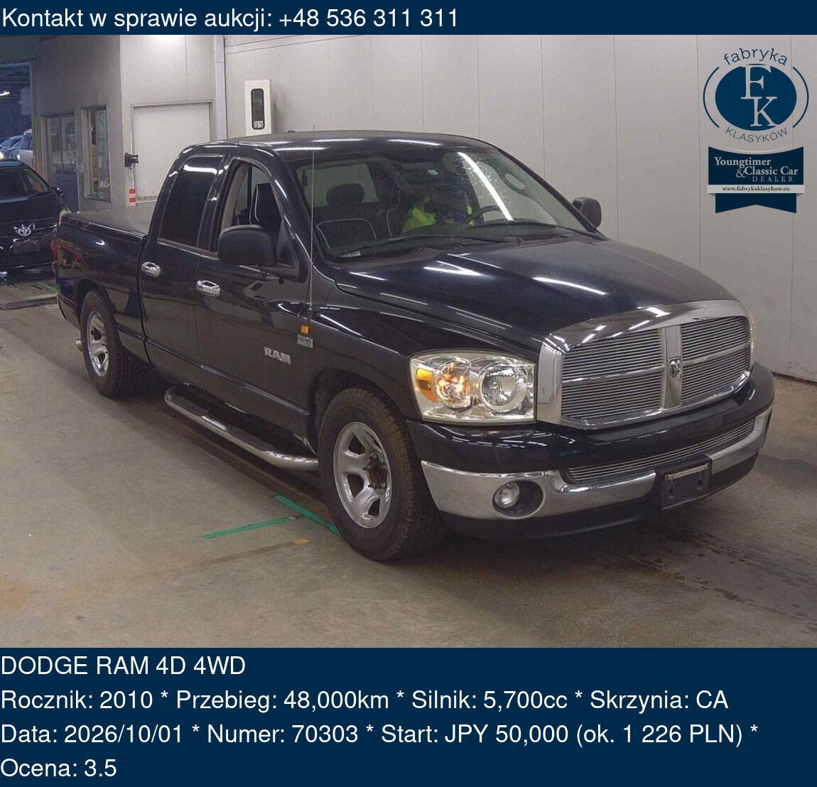 DODGE RAM 4D 4WD 2010 - zdjęcie 2