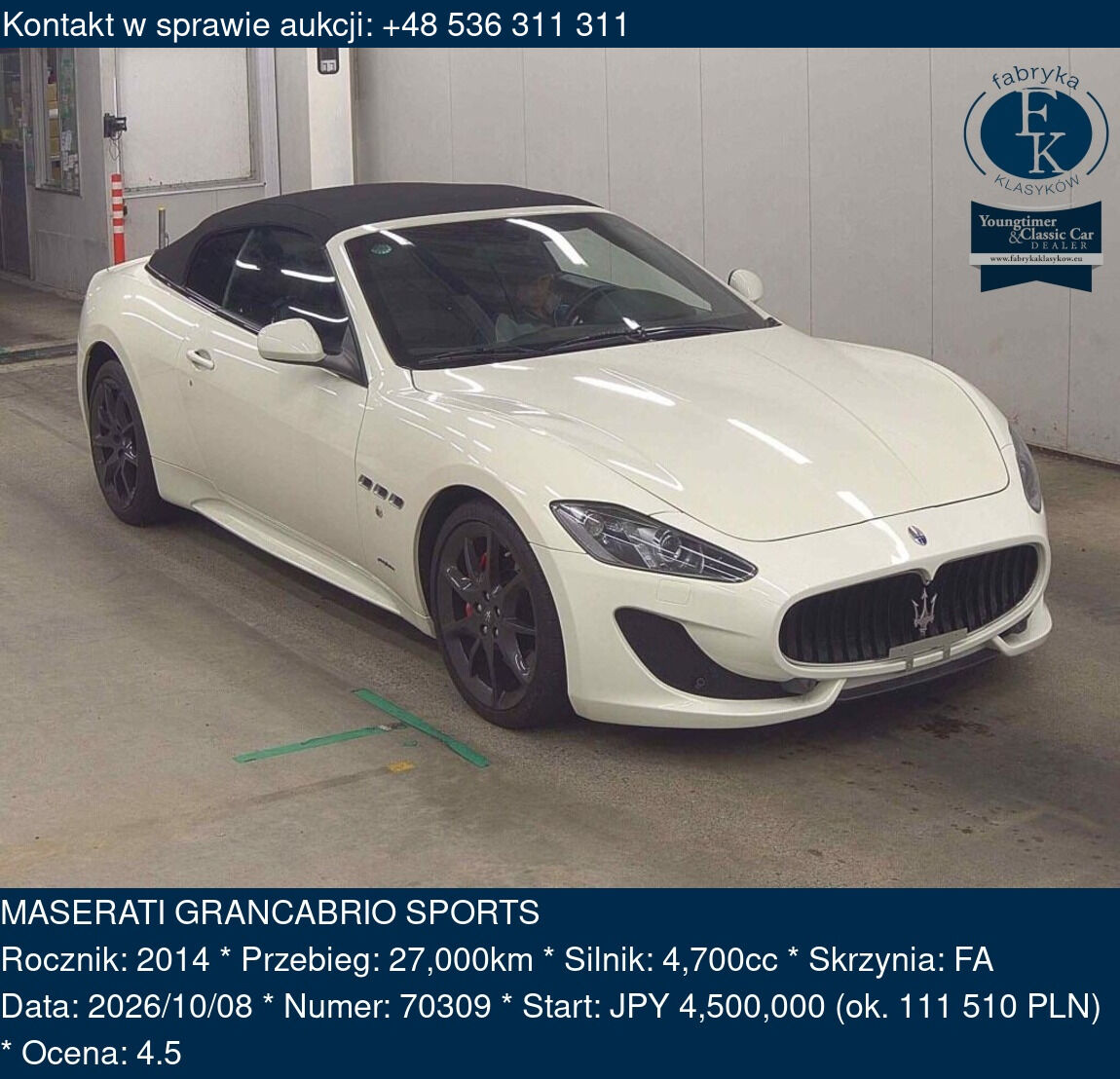 MASERATI GRANCABRIO SPORTS 2014 - zdjęcie 2