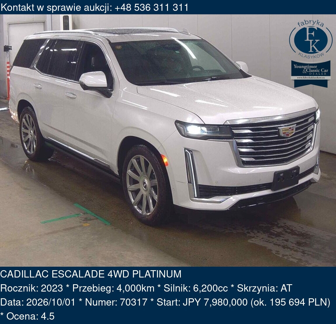CADILLAC ESCALADE 4WD PLATINUM 2023 - zdjęcie 2