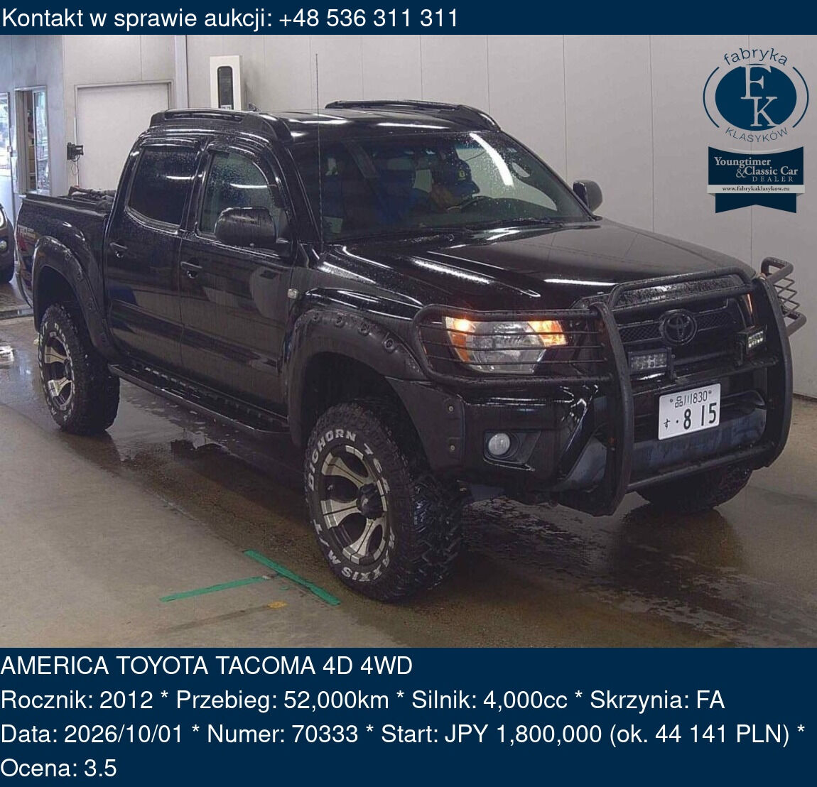AMERICA TOYOTA TACOMA 4D 4WD 2012 - zdjęcie 2