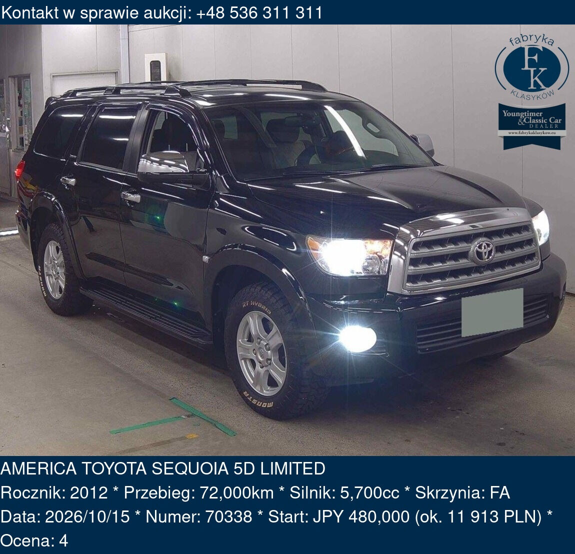 AMERICA TOYOTA SEQUOIA 5D LIMITED 2012 - zdjęcie 2