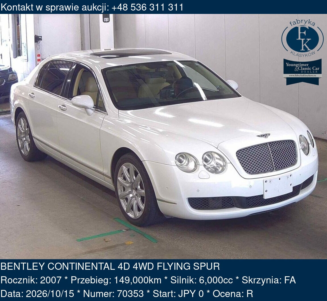 BENTLEY CONTINENTAL 4D 4WD FLYING SPUR 2007 - zdjęcie 2