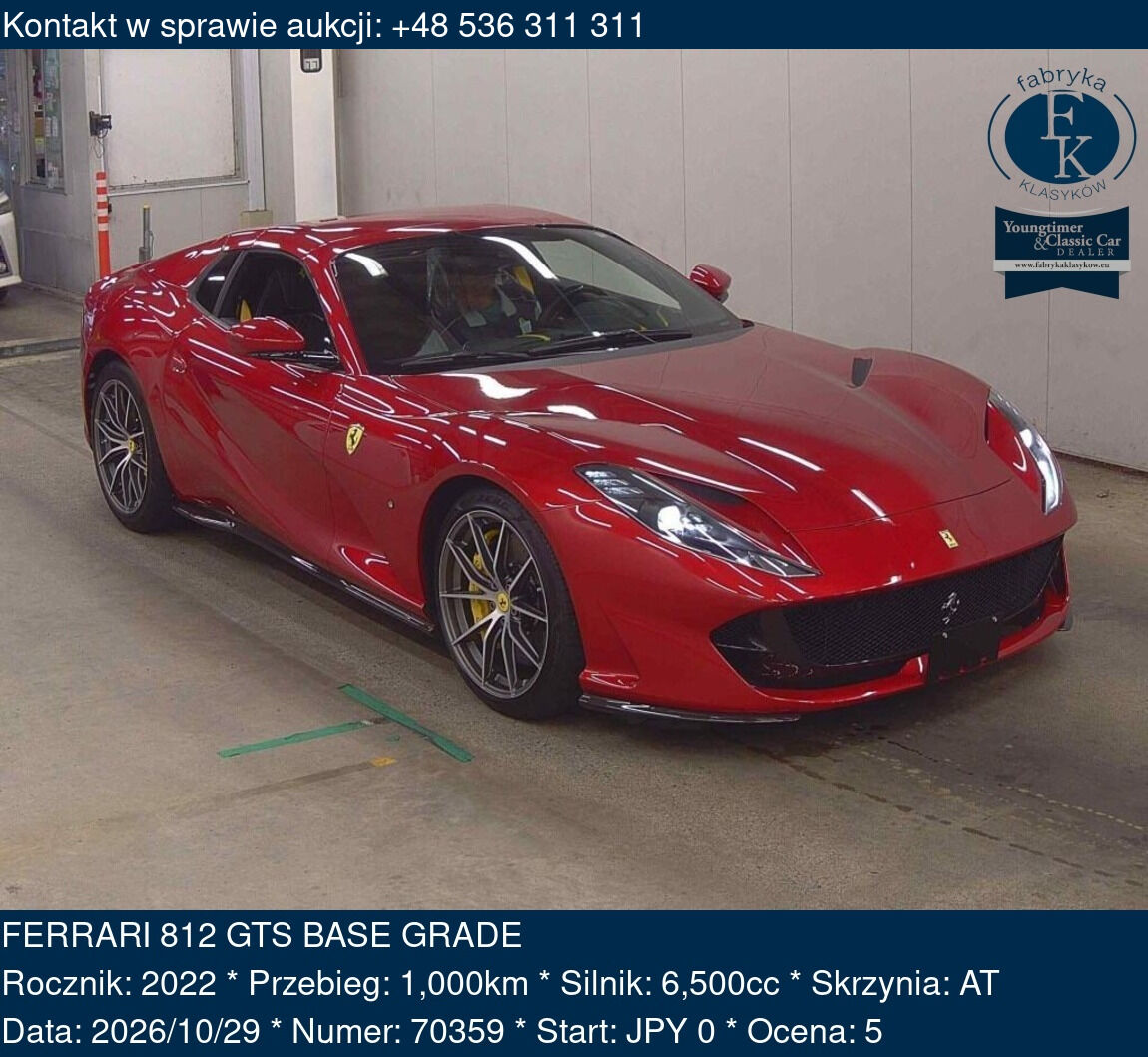 FERRARI 812 GTS BASE GRADE 2022 - zdjęcie 2