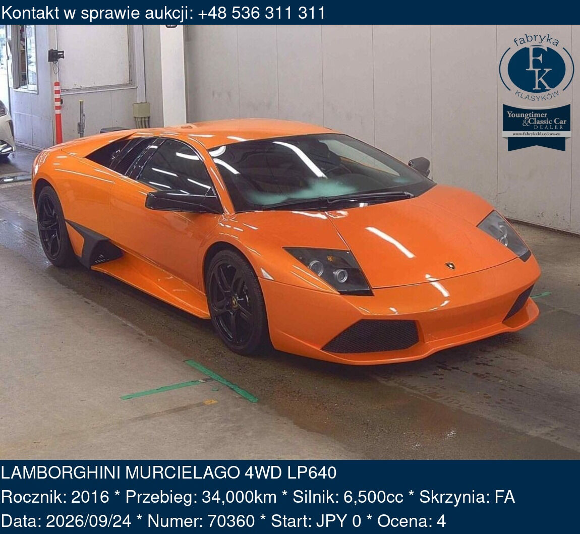 LAMBORGHINI MURCIELAGO 4WD LP640 2016 - zdjęcie 2