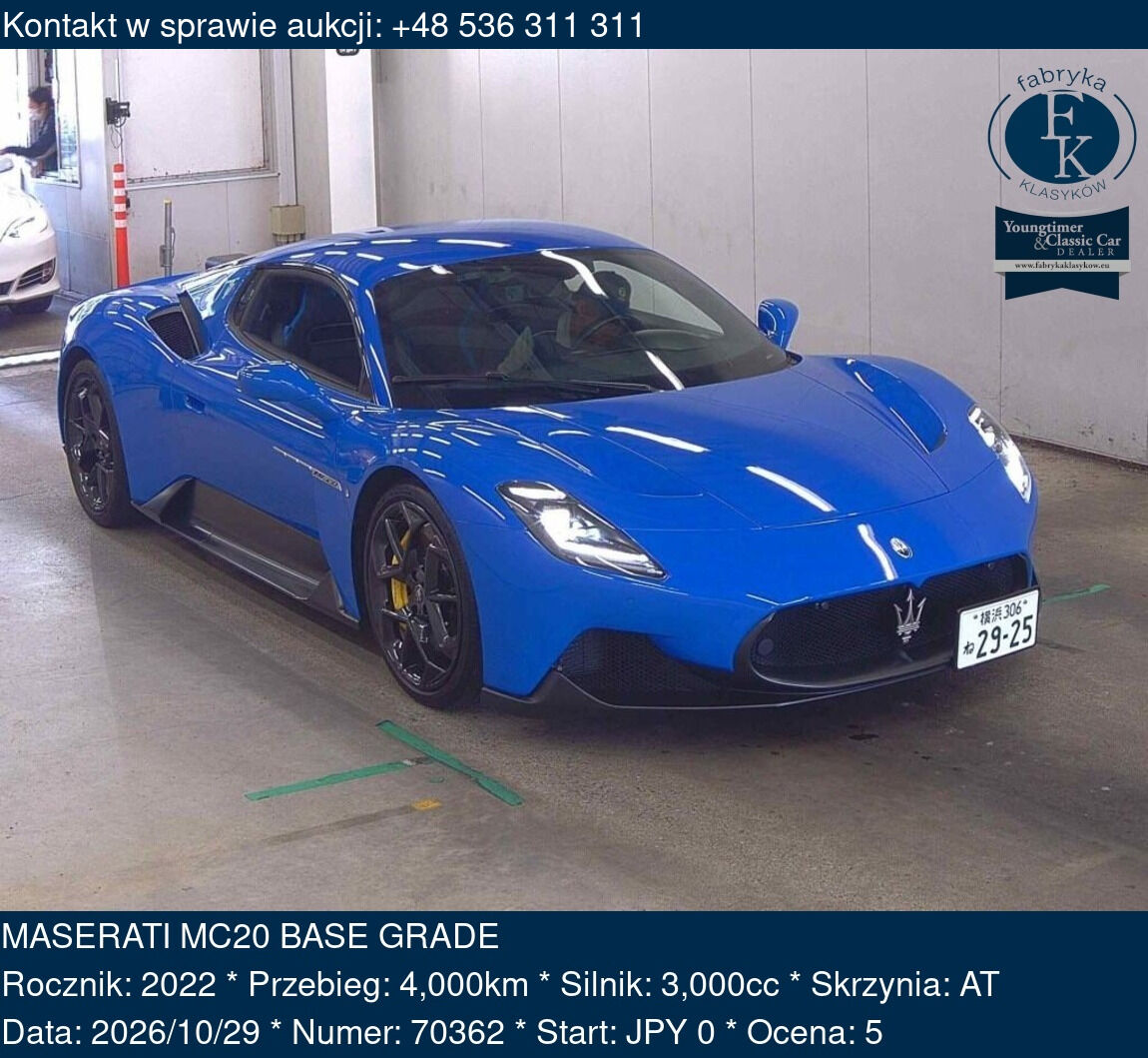 MASERATI MC20 BASE GRADE 2022 - zdjęcie 2