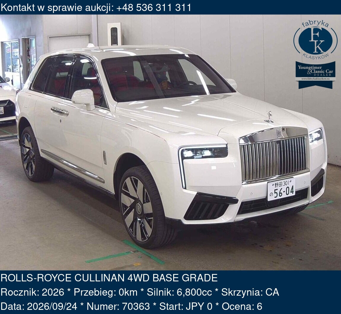 ROLLS-ROYCE CULLINAN 4WD BASE GRADE 2026 - zdjęcie 2