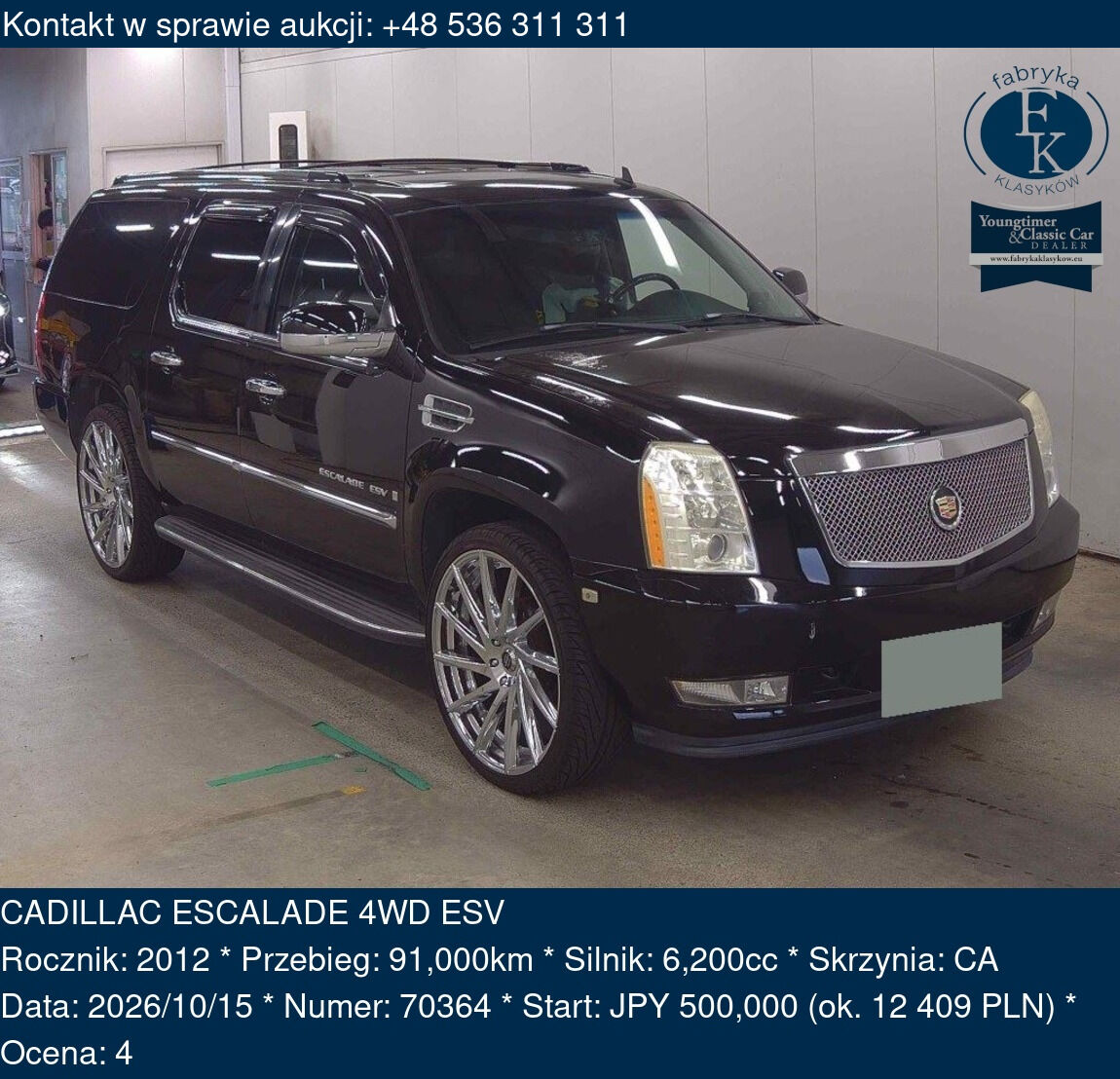 CADILLAC ESCALADE 4WD ESV 2012 - zdjęcie 2
