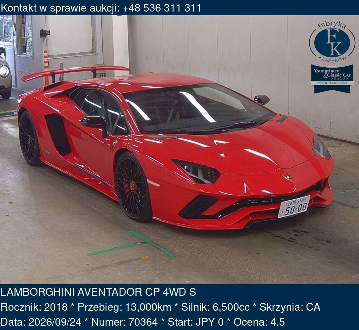 LAMBORGHINI AVENTADOR CP 4WD S 2018 - zdjęcie 2