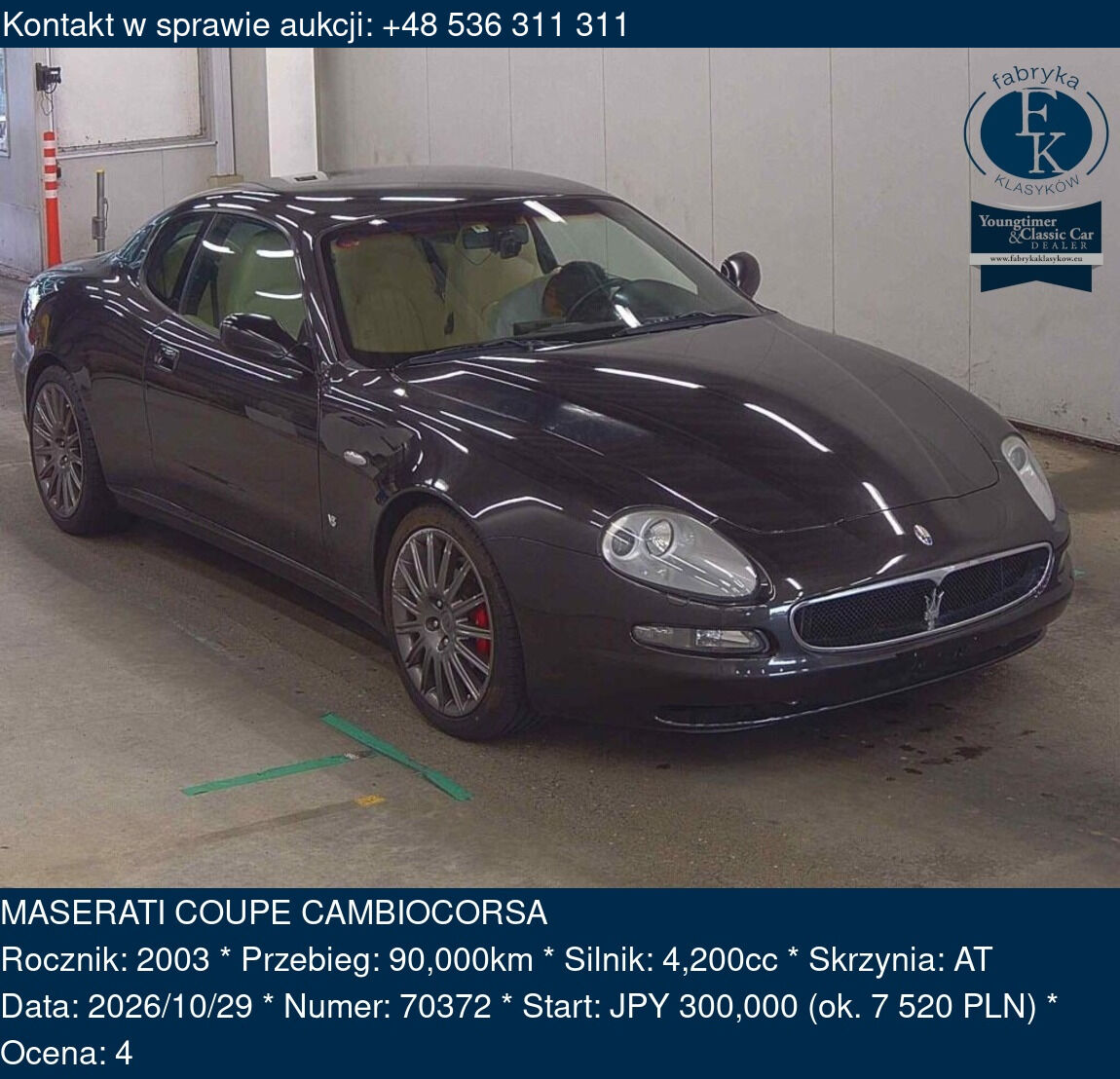 MASERATI COUPE CAMBIOCORSA 2003 - zdjęcie 2
