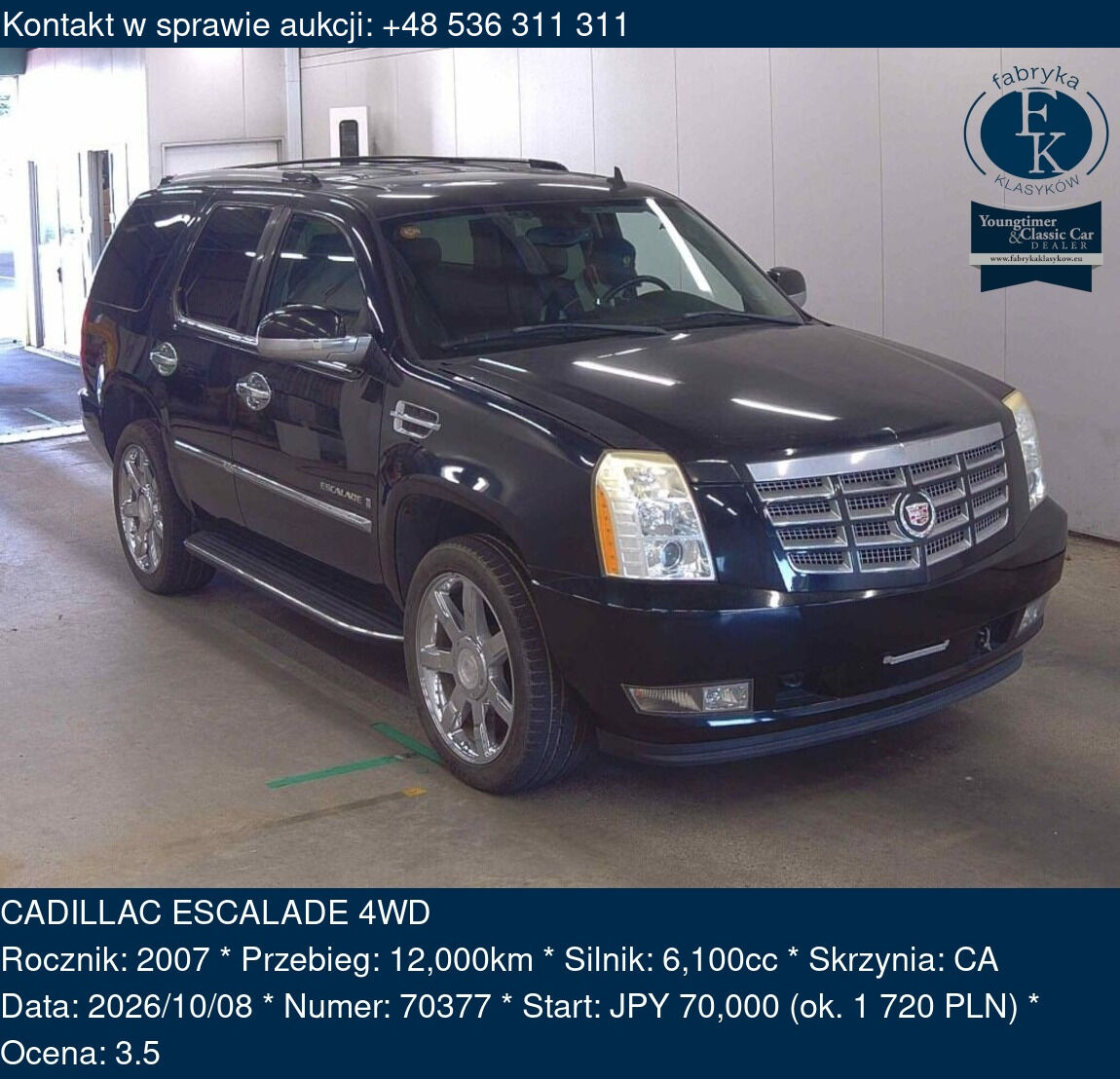 CADILLAC ESCALADE 4WD 2007 - zdjęcie 2
