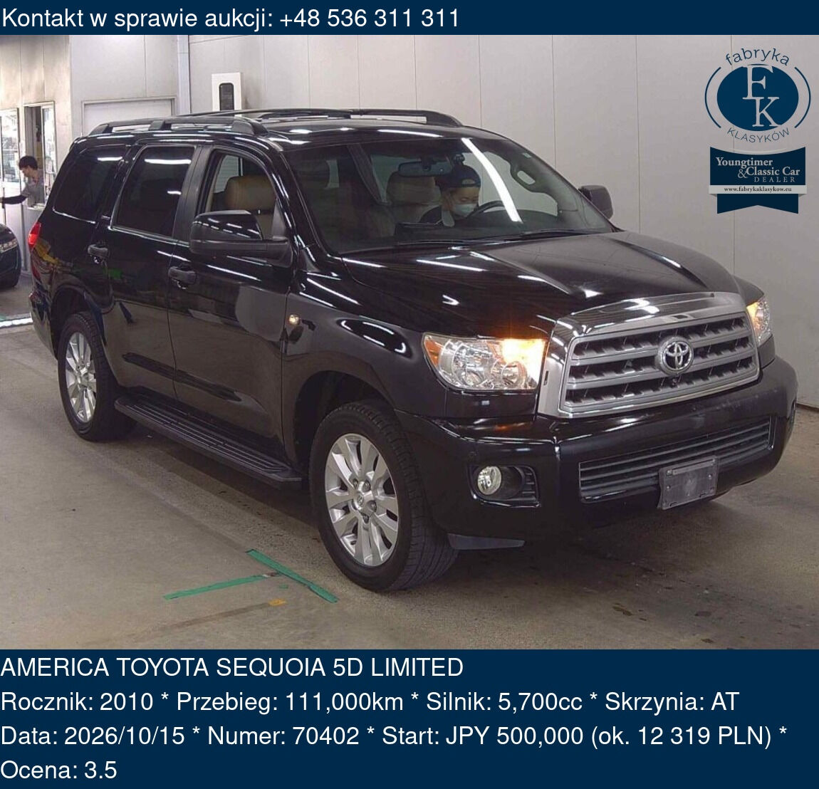 AMERICA TOYOTA SEQUOIA 5D LIMITED 2010 - zdjęcie 2