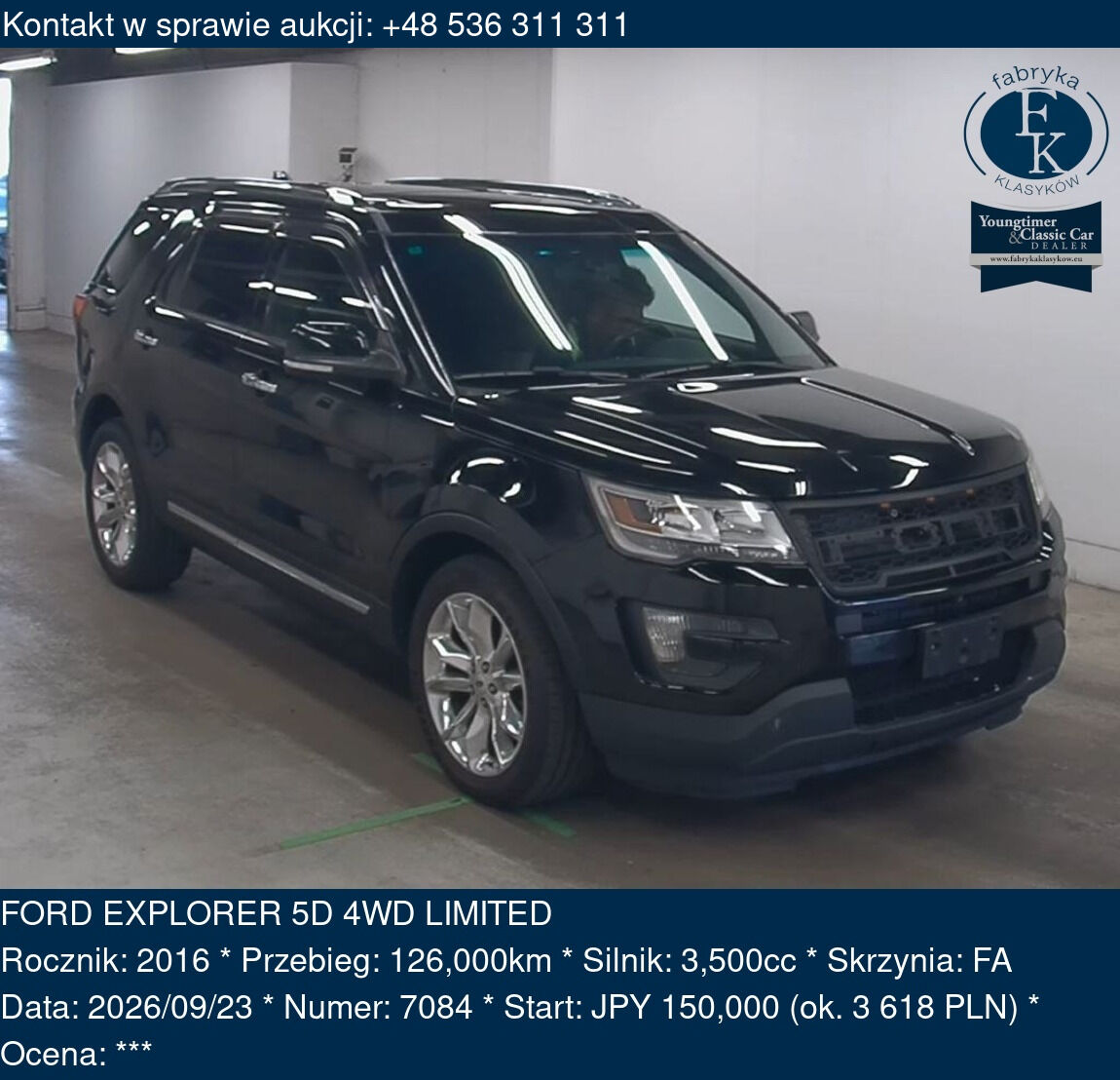 FORD EXPLORER 5D 4WD LIMITED 2016 - zdjęcie 2
