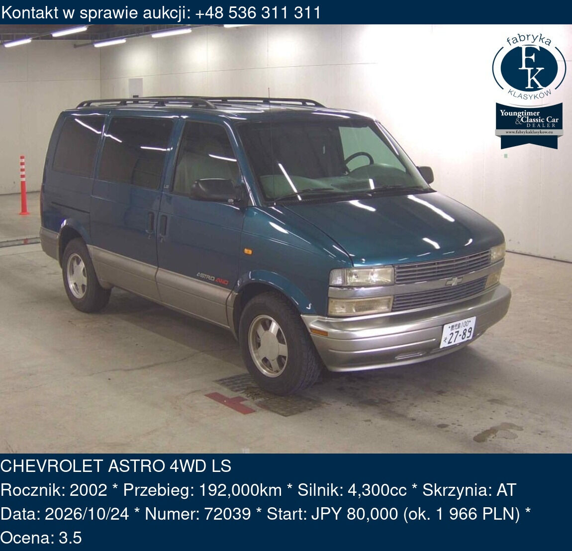 CHEVROLET ASTRO 4WD LS 2002 - zdjęcie 2
