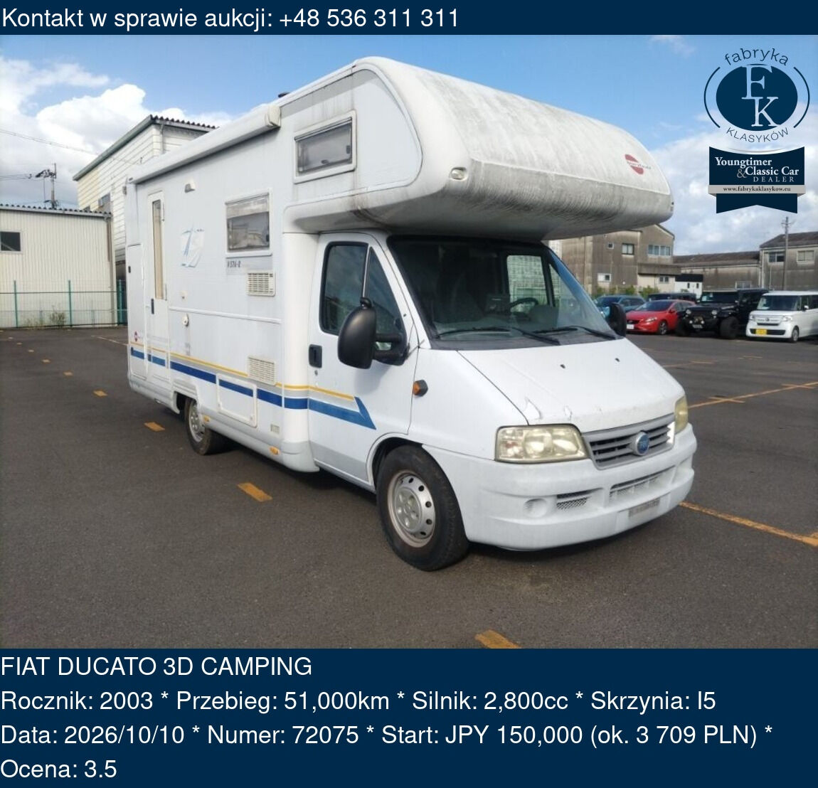 FIAT DUCATO 3D CAMPING 2003 - zdjęcie 2