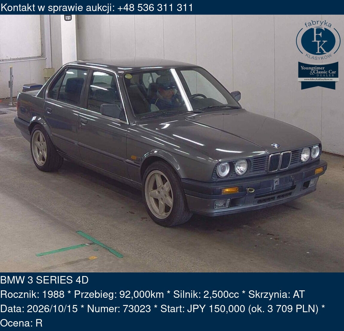 BMW 3 SERIES 4D 1988 - zdjęcie 2