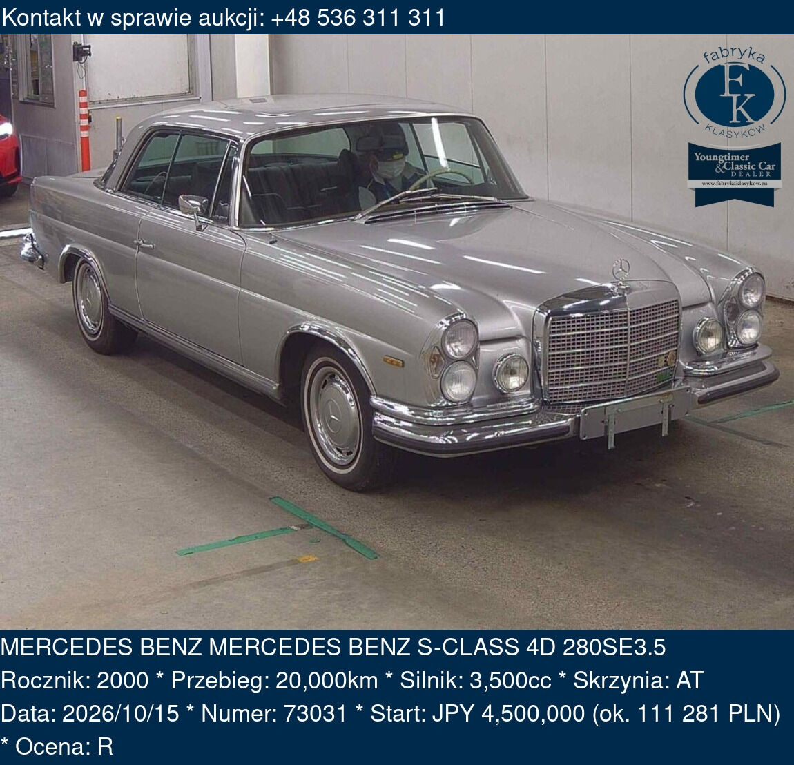 MERCEDES BENZ MERCEDES BENZ S-CLASS 4D 280SE3.5 2000 - zdjęcie 2