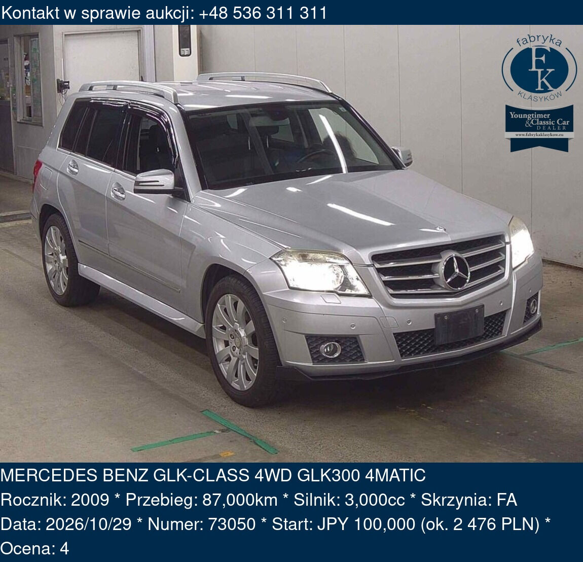 MERCEDES BENZ GLK-CLASS 4WD GLK300 4MATIC 2009 - zdjęcie 2