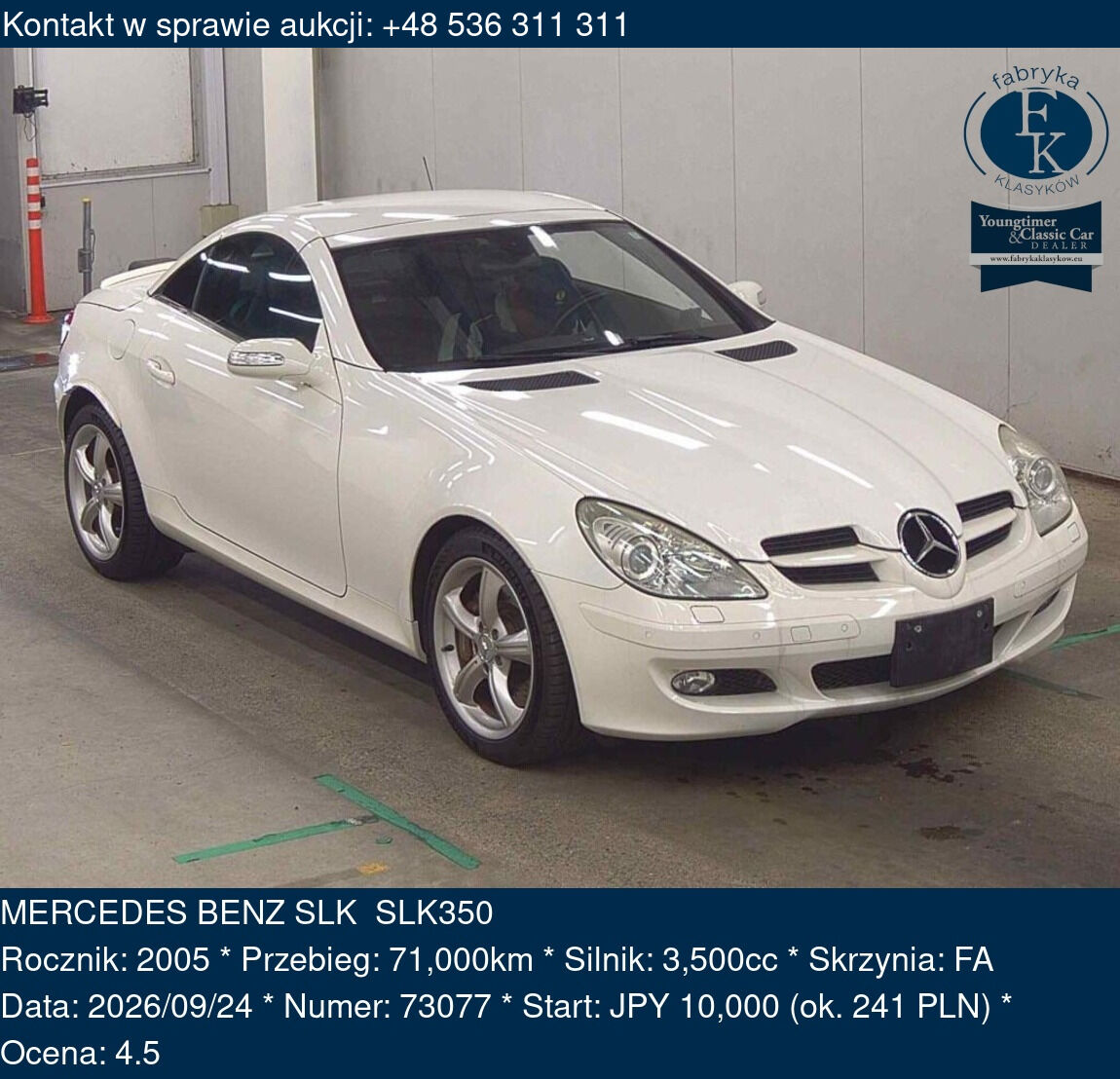 MERCEDES BENZ SLK SLK350 2005 - zdjęcie 2