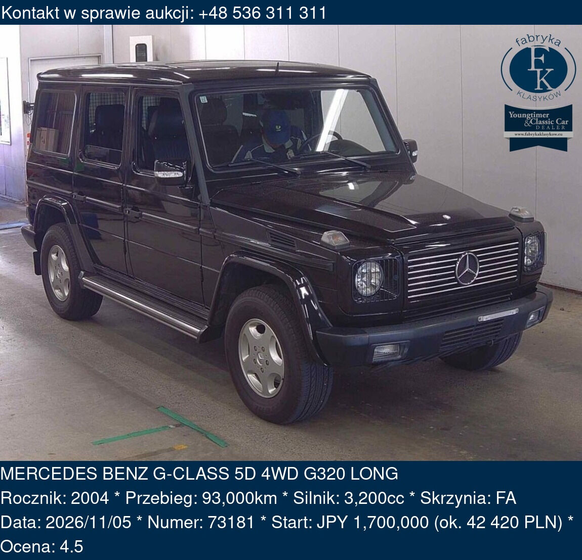 MERCEDES BENZ G-CLASS 5D 4WD G320 LONG 2004 - zdjęcie 2