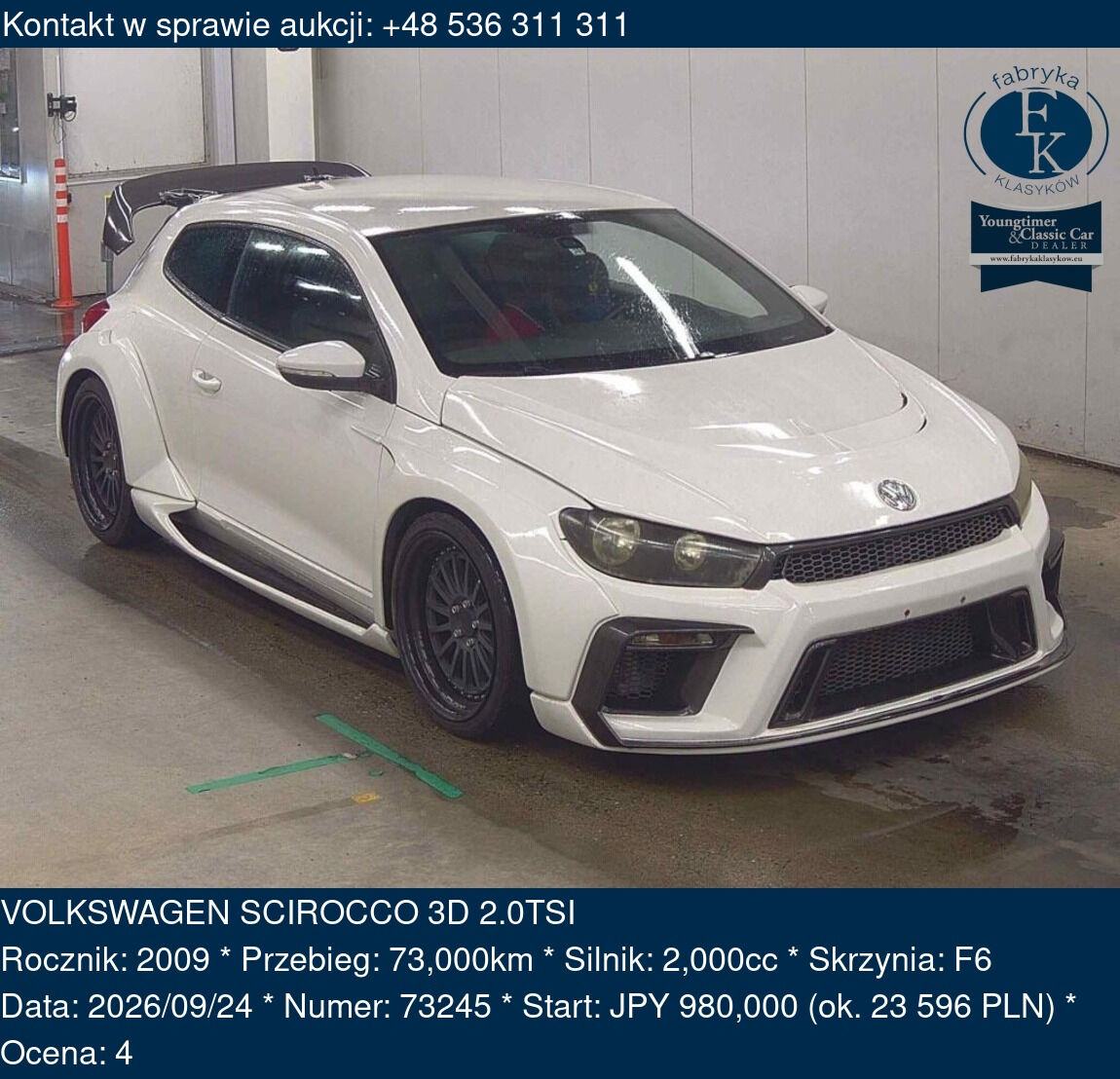 VOLKSWAGEN SCIROCCO 3D 2.0TSI 2009 - zdjęcie 2