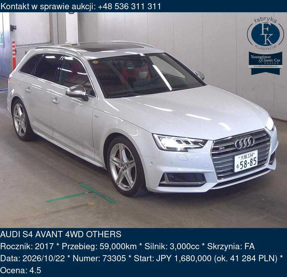 AUDI S4 AVANT 4WD OTHERS 2017 - zdjęcie 2