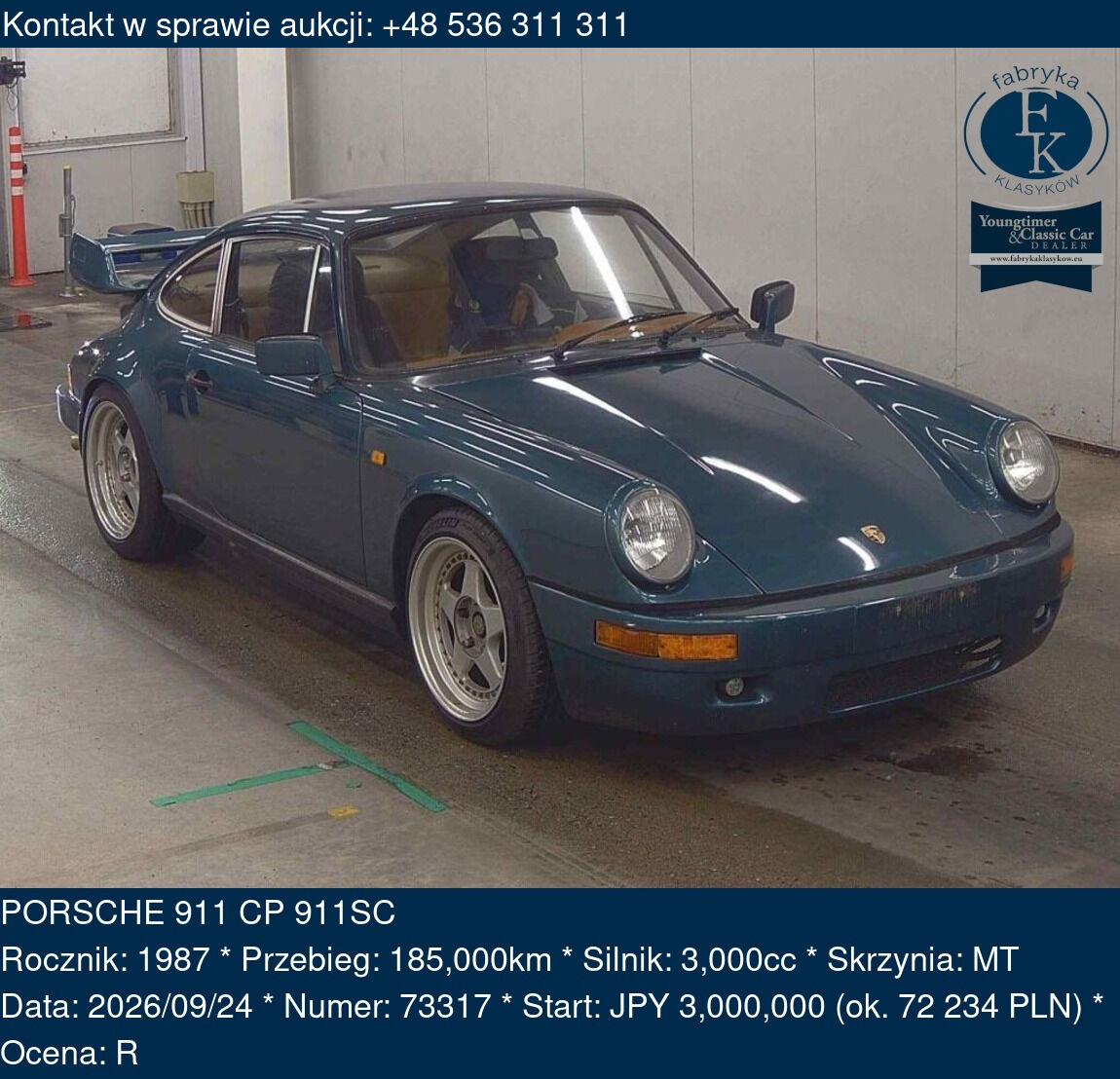 PORSCHE 911 CP 911SC 1987 - zdjęcie 2