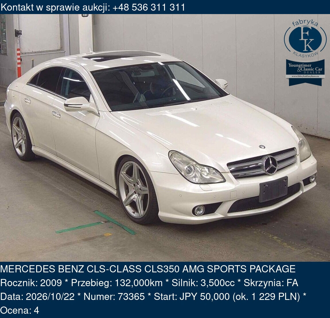 MERCEDES BENZ CLS-CLASS CLS350 AMG SPORTS PACKAGE 2009 - zdjęcie 2