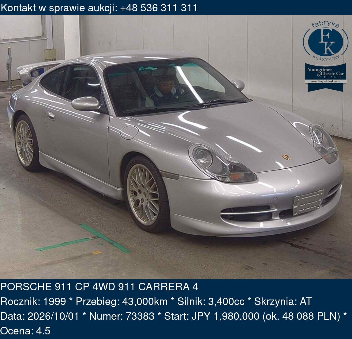 PORSCHE 911 CP 4WD 911 CARRERA 4 1999 - zdjęcie 2