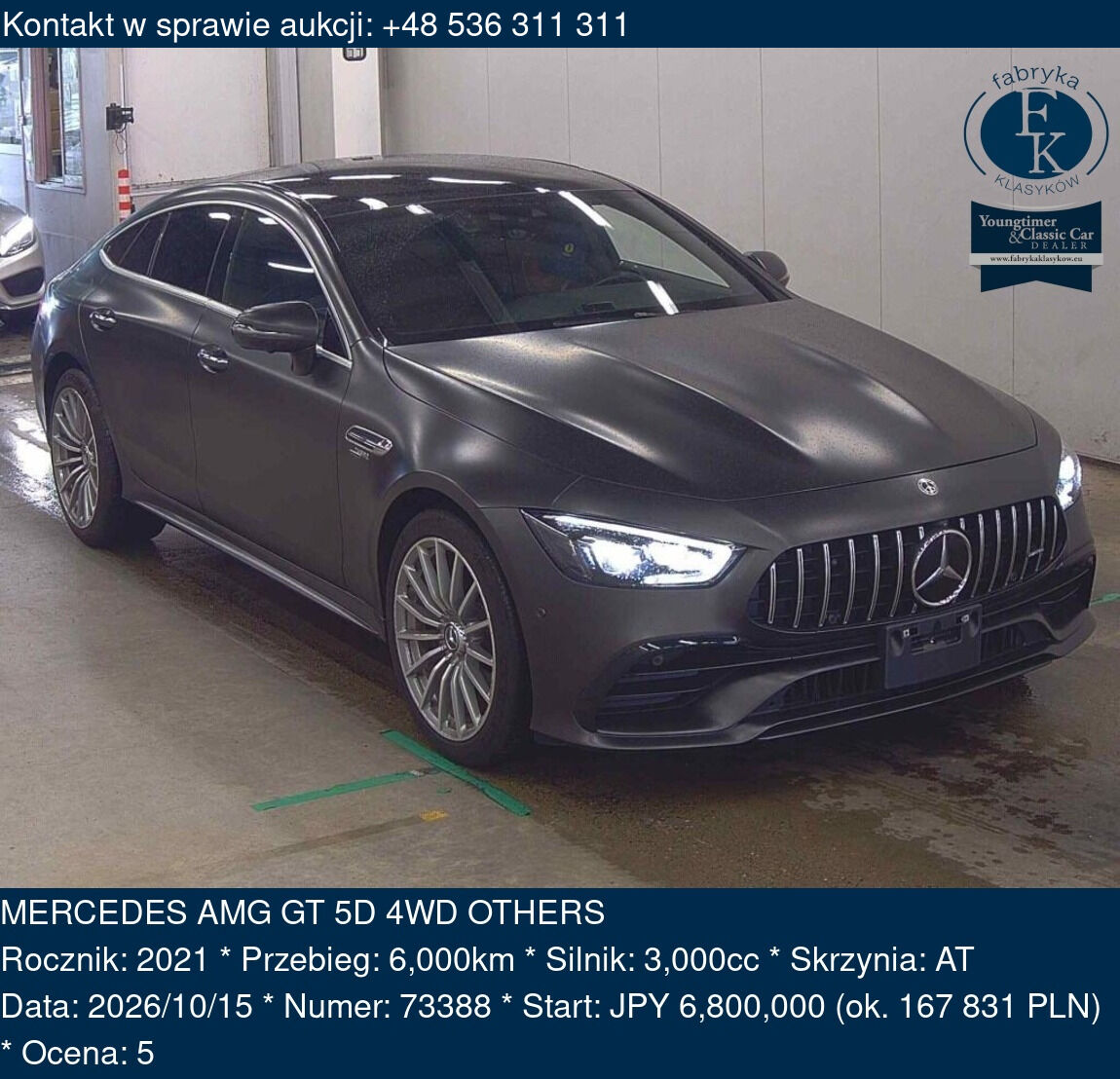 MERCEDES AMG GT 5D 4WD OTHERS 2021 - zdjęcie 2