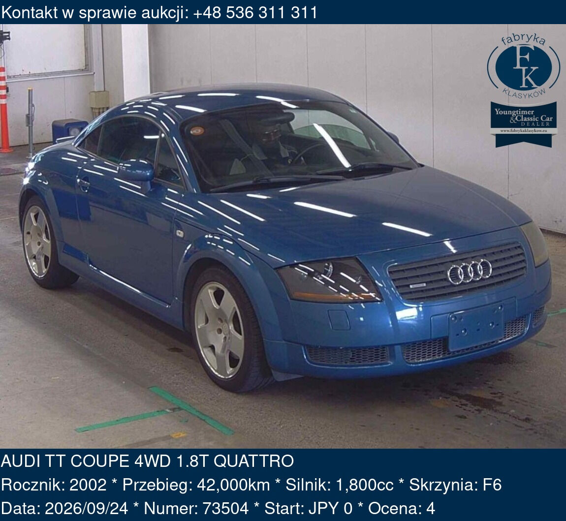 AUDI TT COUPE 4WD 1.8T QUATTRO 2002 - zdjęcie 2