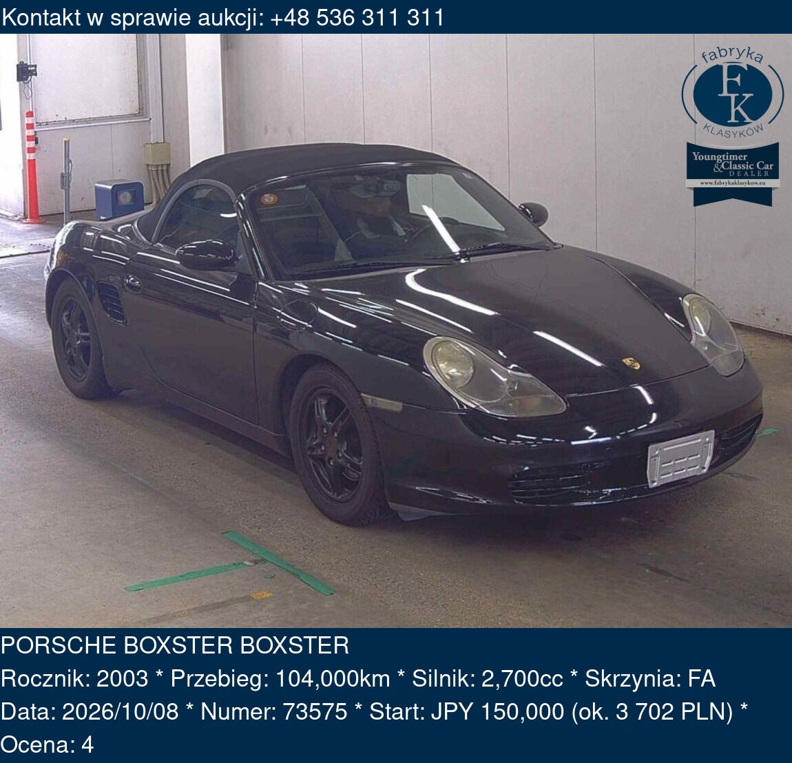 PORSCHE BOXSTER BOXSTER 2003 - zdjęcie 2