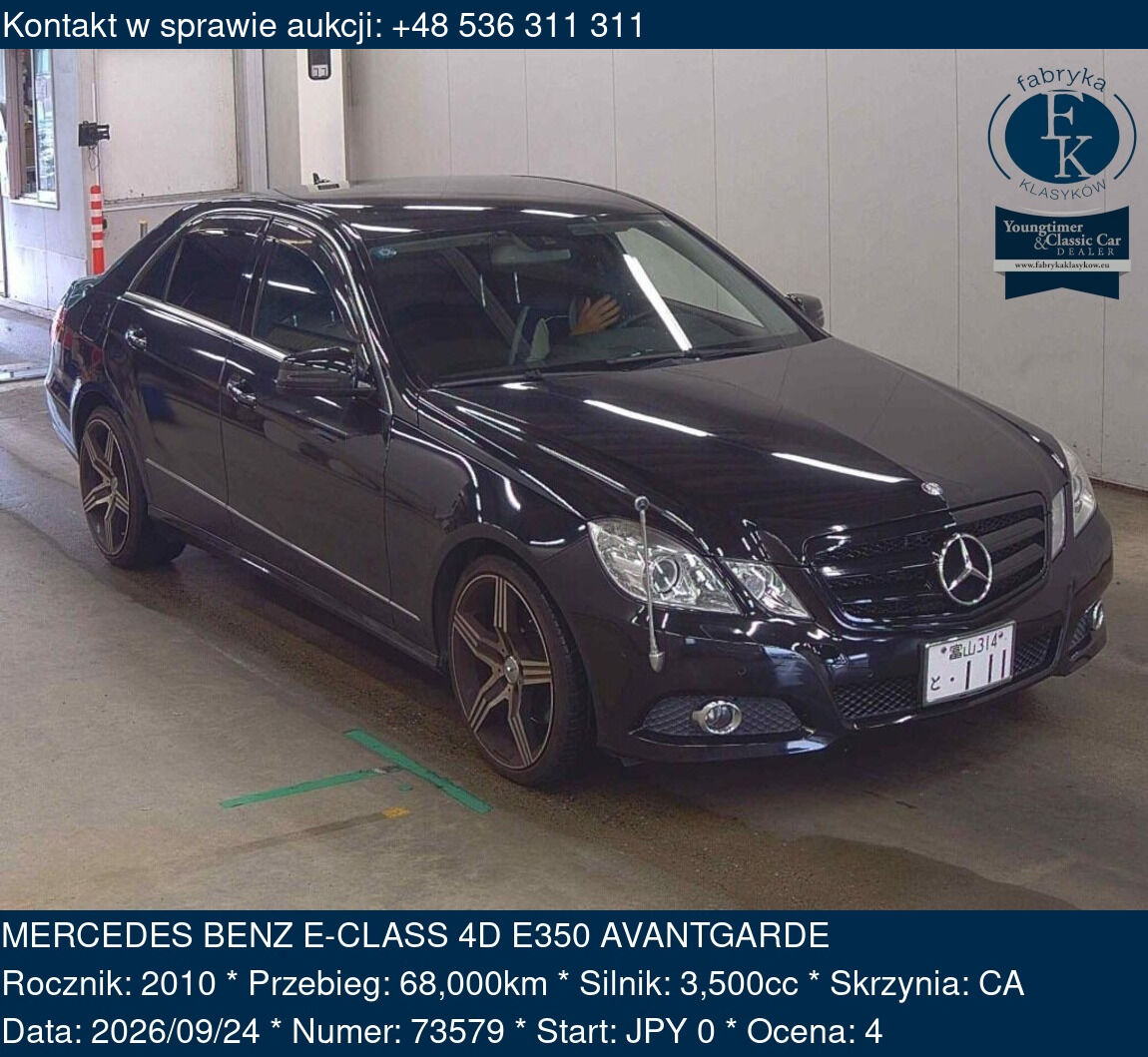 MERCEDES BENZ E-CLASS 4D E350 AVANTGARDE 2010 - zdjęcie 2