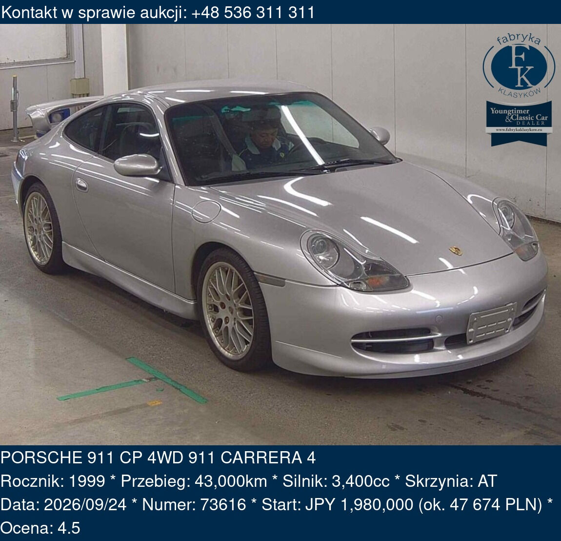PORSCHE 911 CP 4WD 911 CARRERA 4 1999 - zdjęcie 2