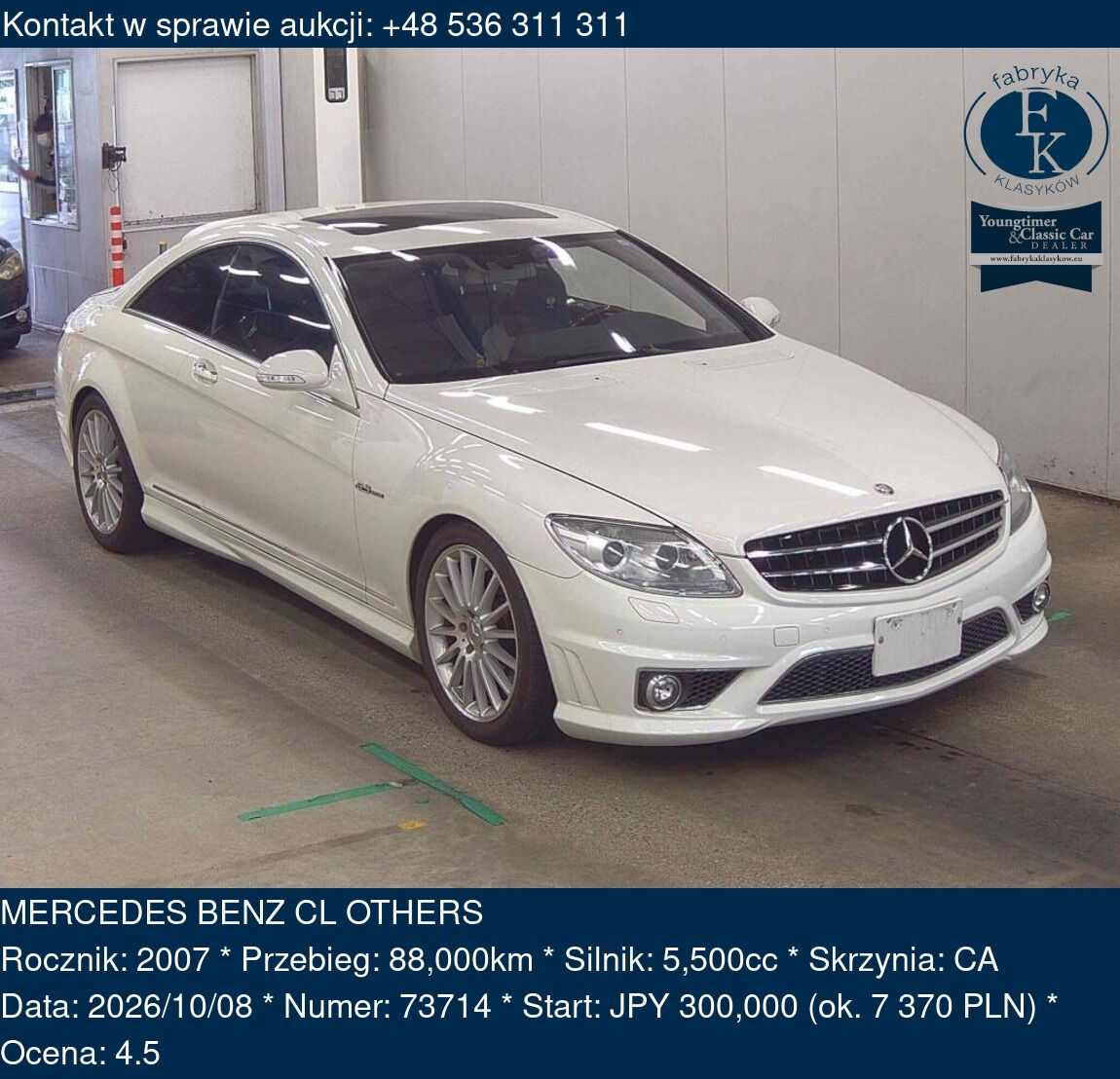 MERCEDES BENZ CL OTHERS 2007 - zdjęcie 2