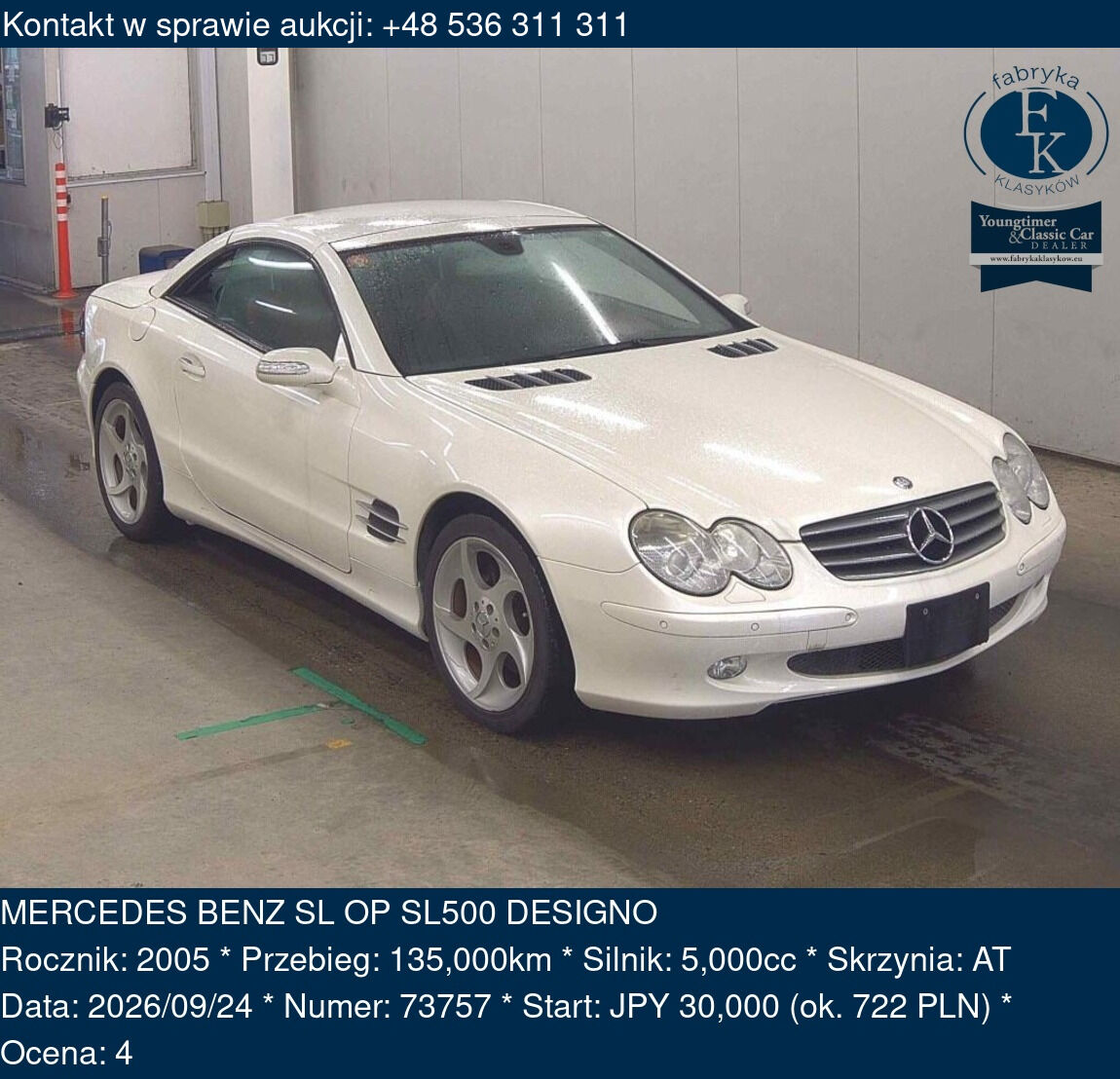 MERCEDES BENZ SL OP SL500 DESIGNO 2005 - zdjęcie 2