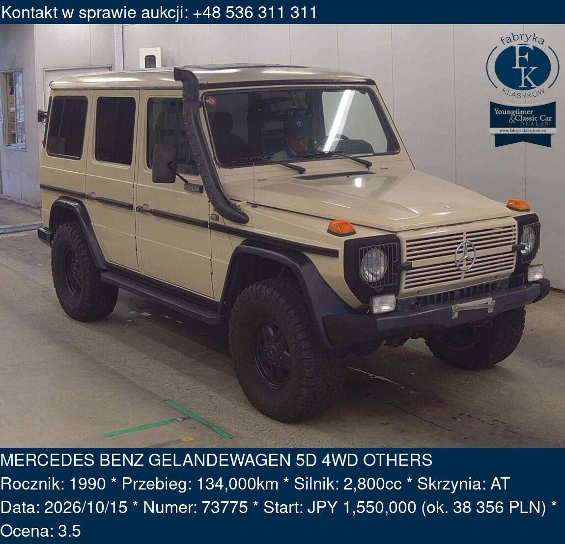 MERCEDES BENZ GELANDEWAGEN 5D 4WD OTHERS 1990 - zdjęcie 2