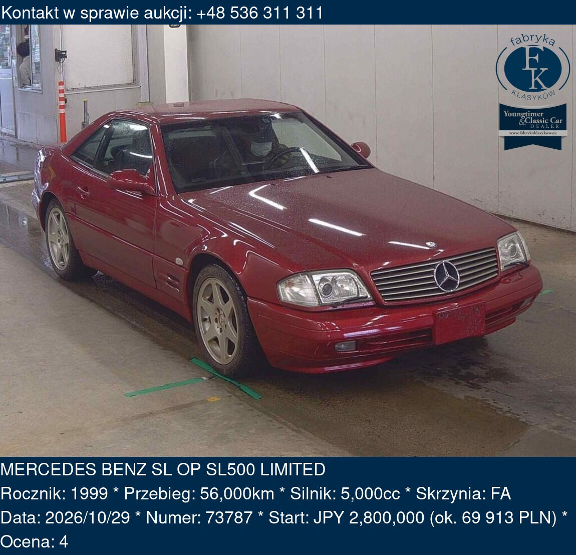MERCEDES BENZ SL OP SL500 LIMITED 1999 - zdjęcie 2