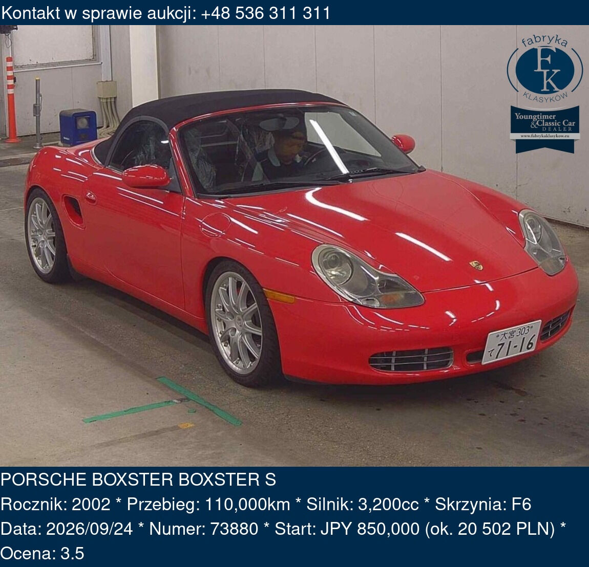 PORSCHE BOXSTER BOXSTER S 2002 - zdjęcie 2