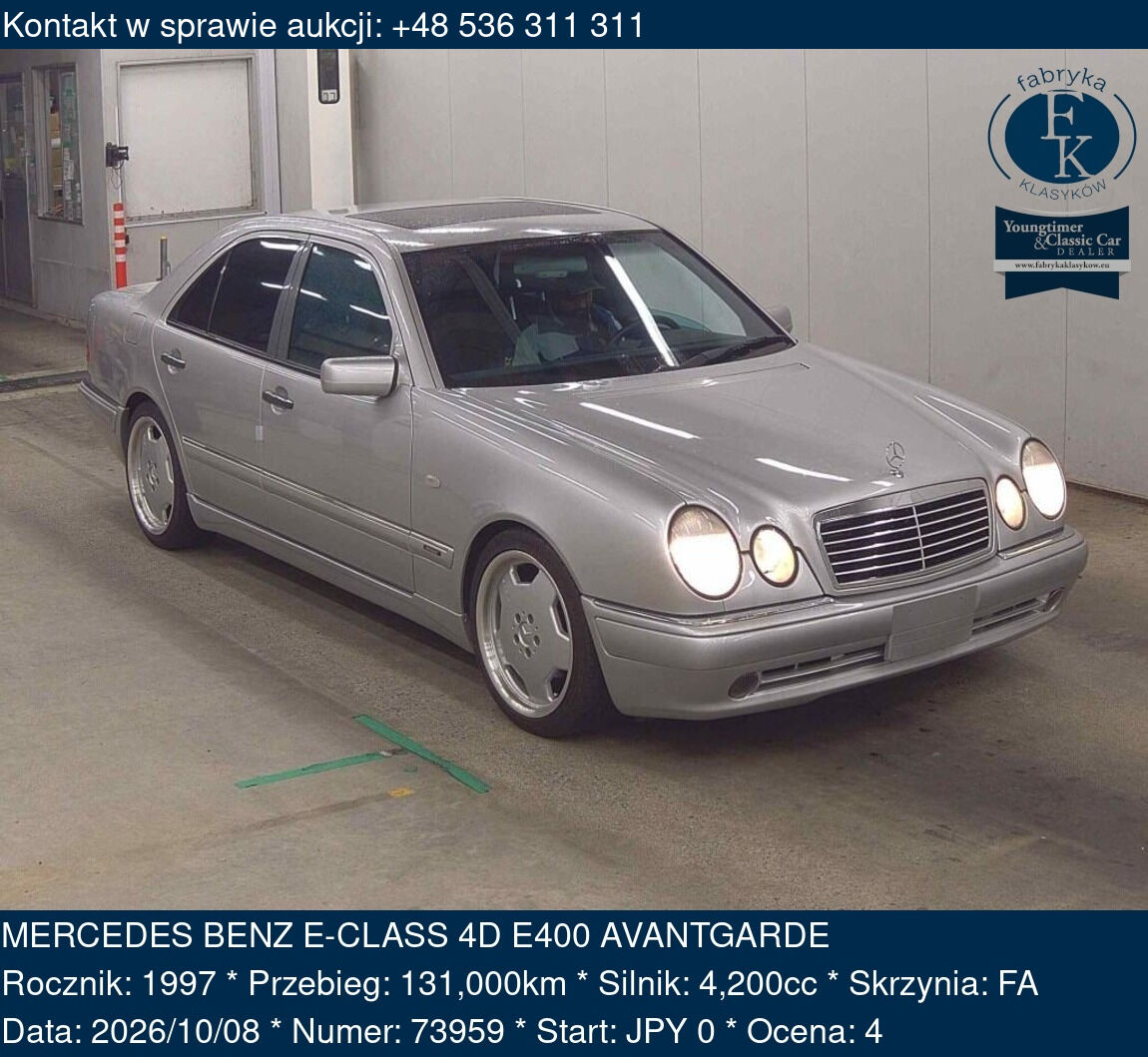 MERCEDES BENZ E-CLASS 4D E400 AVANTGARDE 1997 - zdjęcie 2