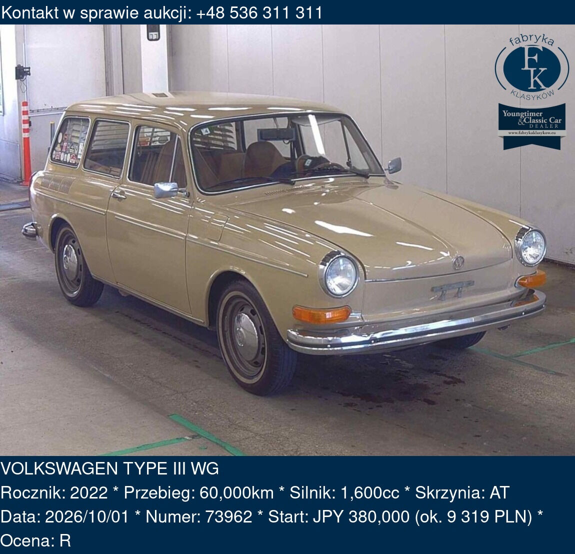 VOLKSWAGEN TYPE III WG 2022 - zdjęcie 2