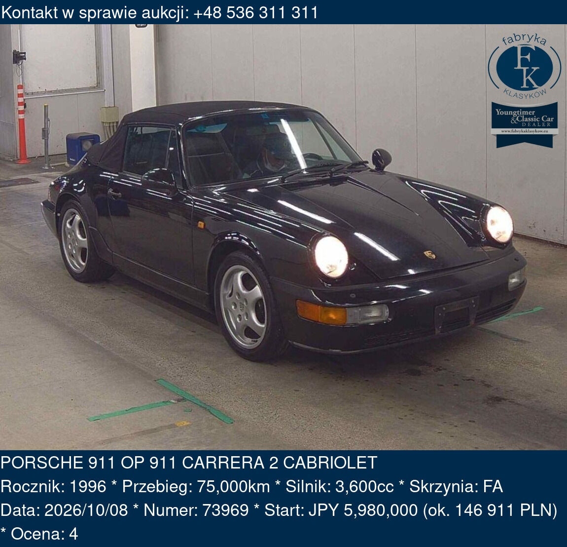 PORSCHE 911 OP 911 CARRERA 2 CABRIOLET 1996 - zdjęcie 2