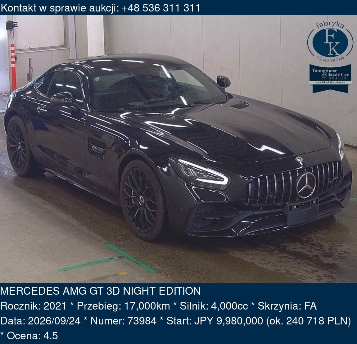 MERCEDES AMG GT 3D NIGHT EDITION 2021 - zdjęcie 2