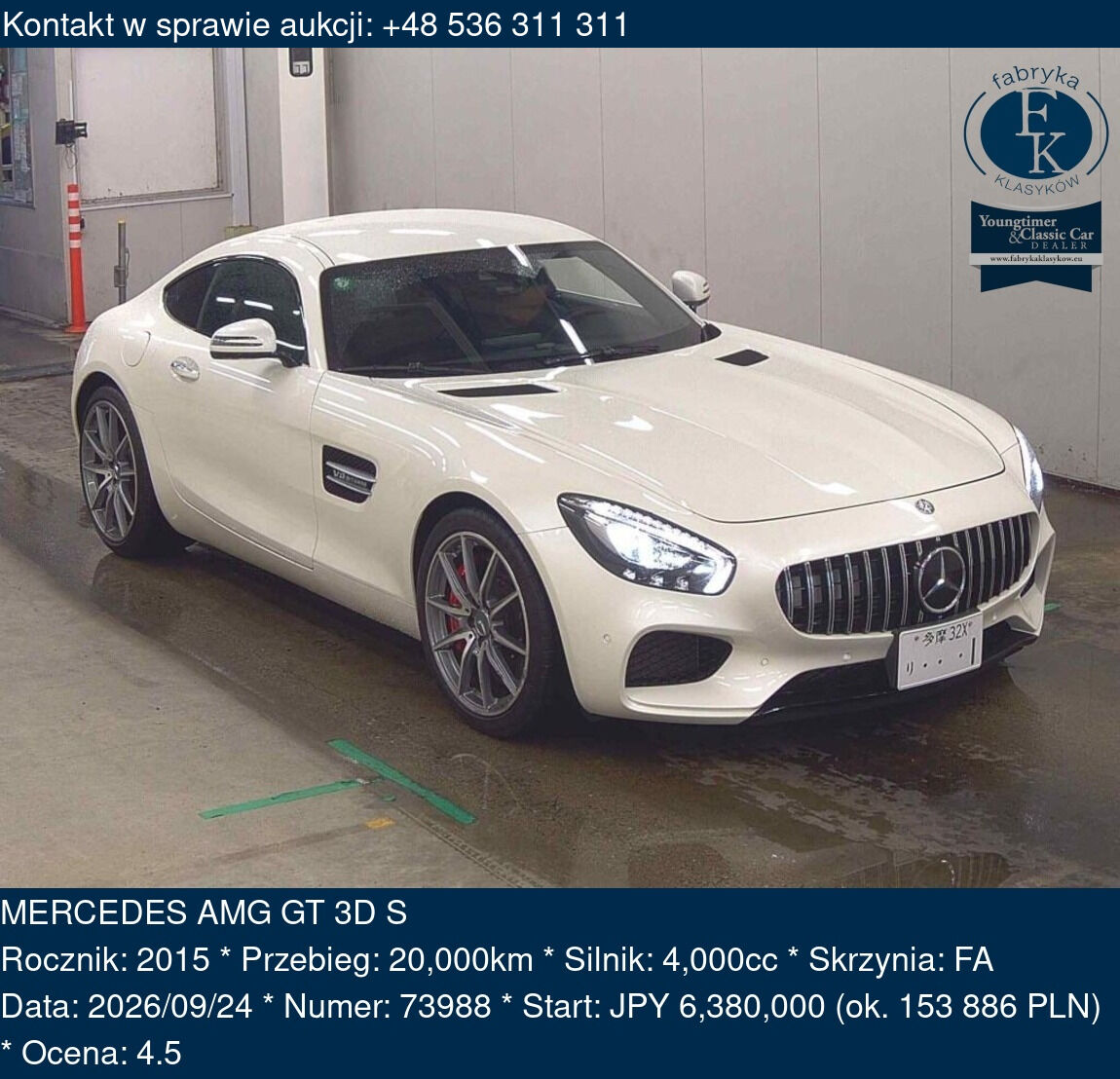 MERCEDES AMG GT 3D S 2015 - zdjęcie 2