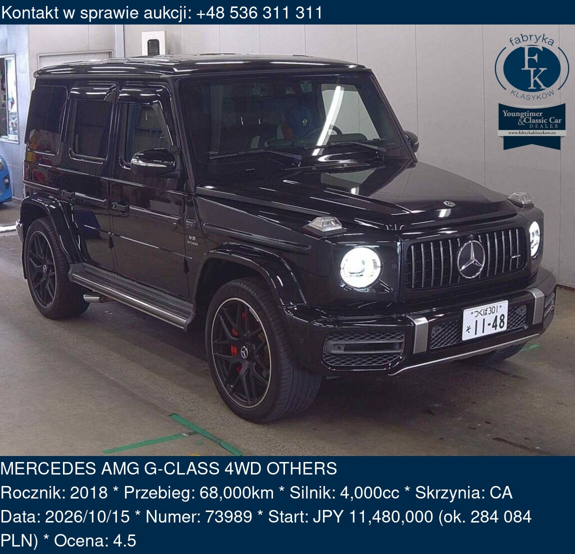 MERCEDES AMG G-CLASS 4WD OTHERS 2018 - zdjęcie 2
