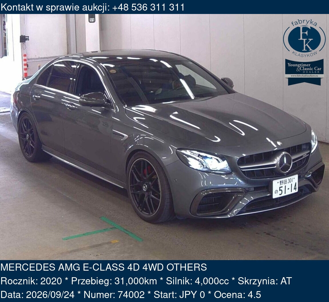 MERCEDES AMG E-CLASS 4D 4WD OTHERS 2020 - zdjęcie 2