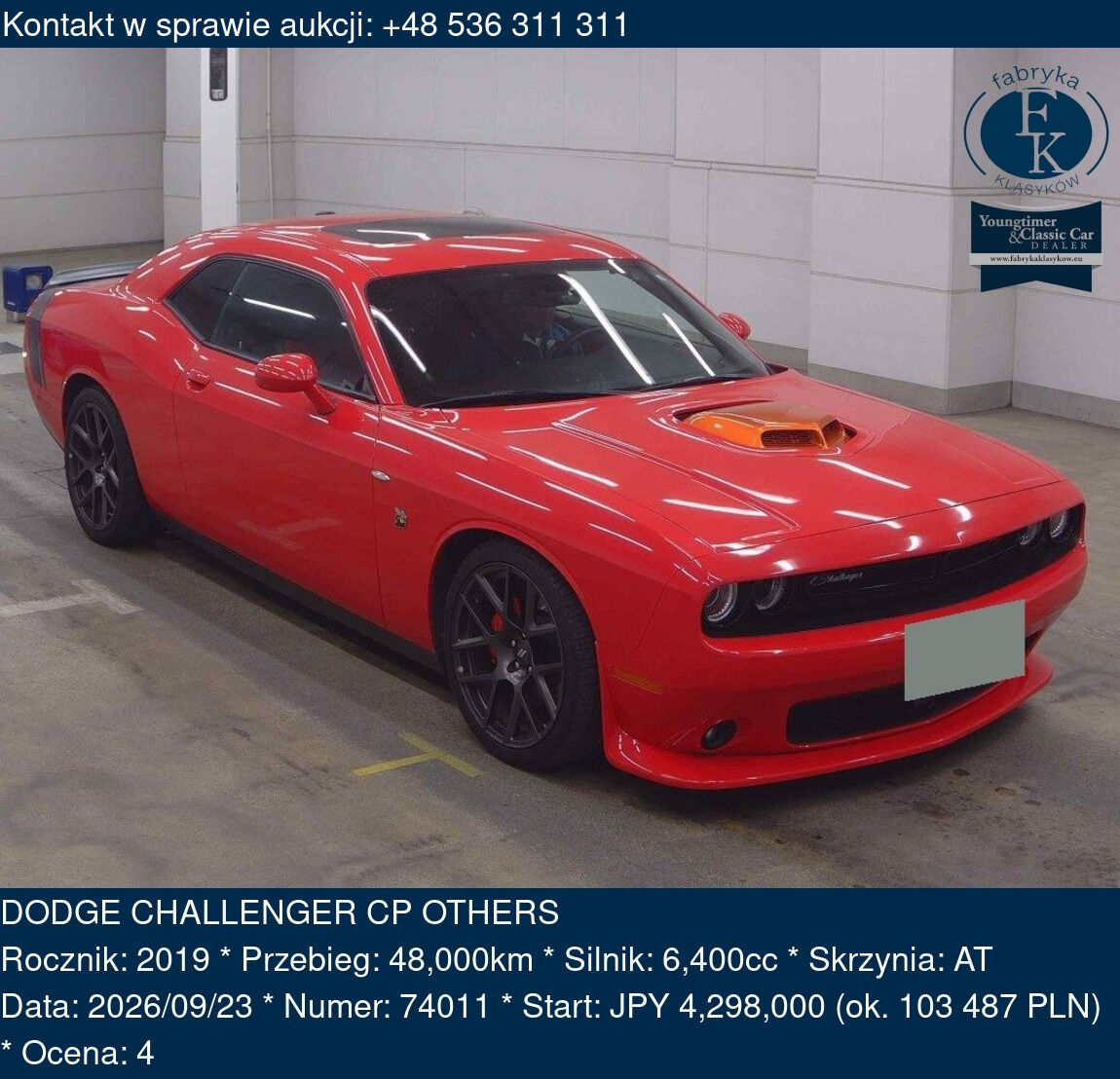 DODGE CHALLENGER CP OTHERS 2019 - zdjęcie 2