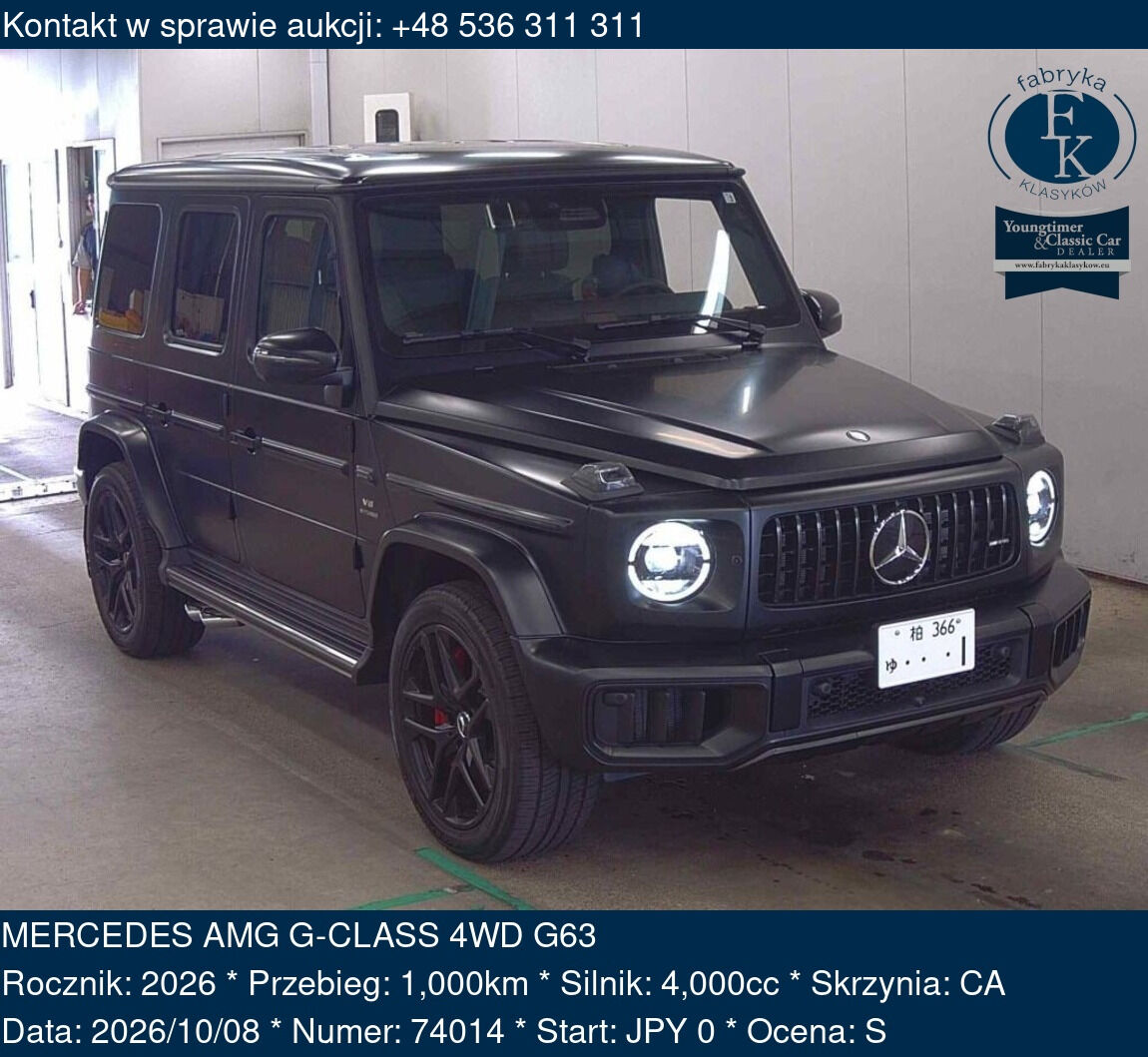 MERCEDES AMG G-CLASS 4WD G63 2026 - zdjęcie 2